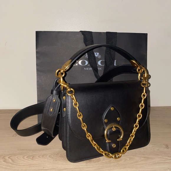 Coach Black Leather Shoulder Bag. - Picture 4 of 4